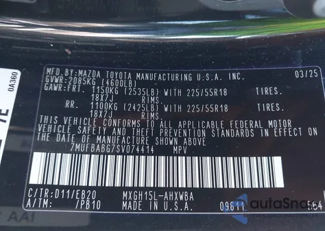 2025 Toyota Corolla Cross Hybrid Xse from USA, damaged, VIN 7MUFBABG7SV074414